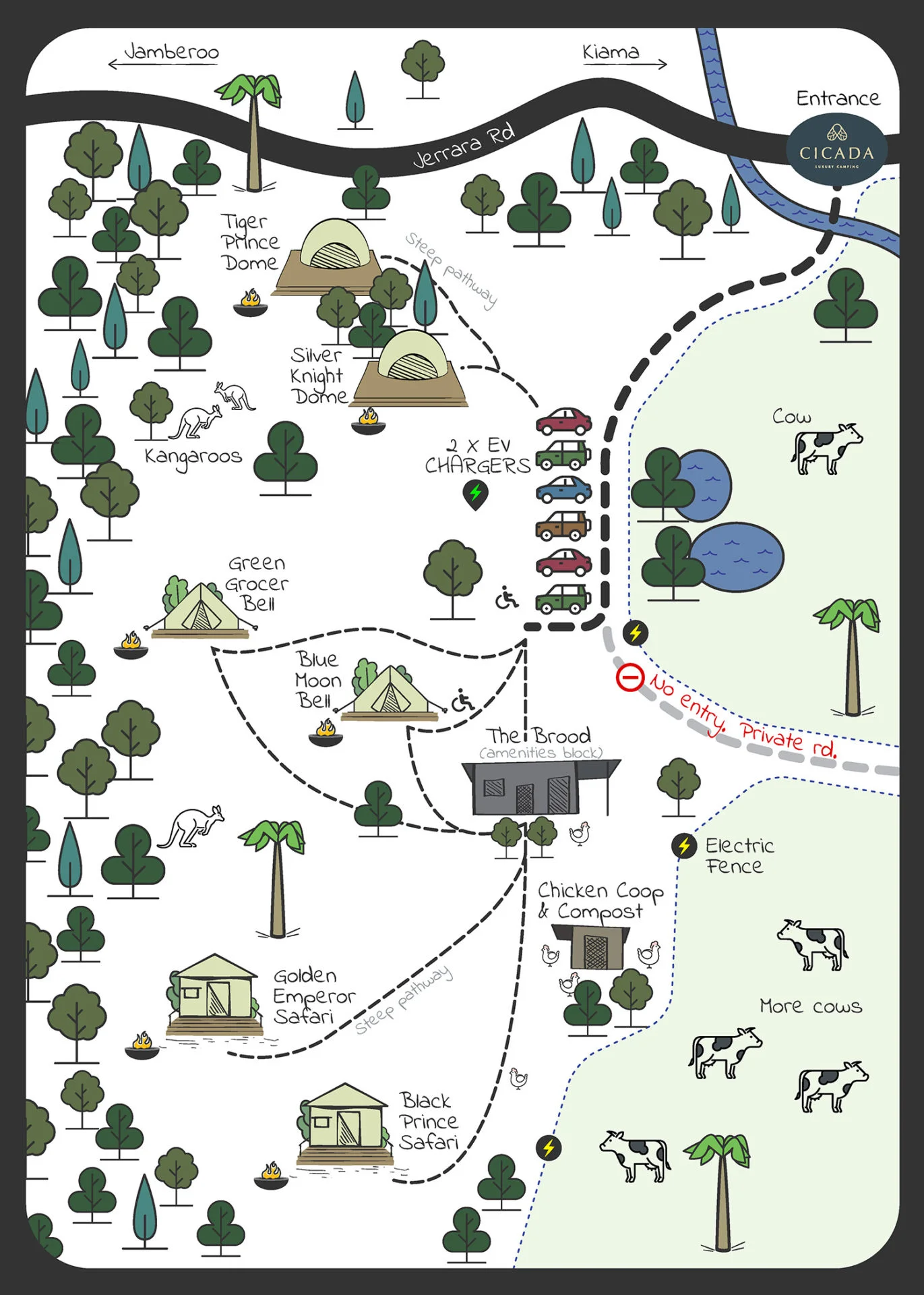 Cicada Glamping Site Map Cicada Glamping Site Map