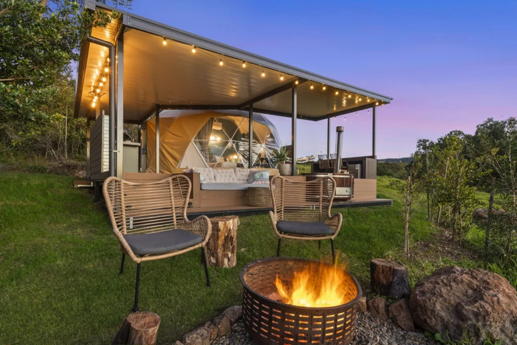 silver knight glamping dome tent kiama